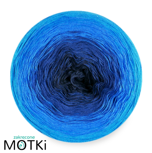 (4) Włóczka Ombre bawełna/akryl B591: granat/ ciemny niebieski/ lapis/ lazur