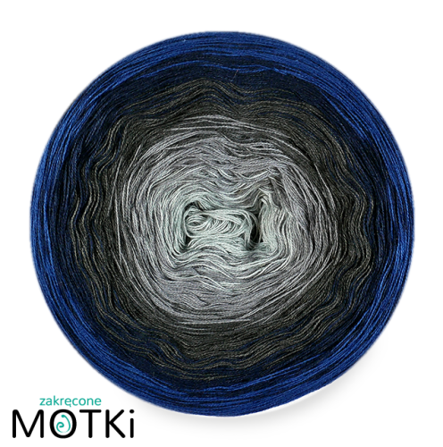 (5)  Włóczka Ombre bawełna/akryl K6: jasny szary/ szary/ ciemny szary/ granat/ ciemny niebieski