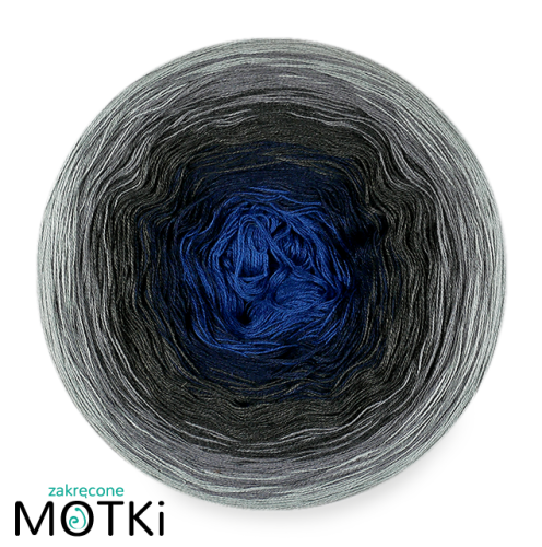 (5)  Włóczka Ombre bawełna/akryl K6a: ciemny niebieski/ granat/ ciemny szary/ szary/ jasny szary