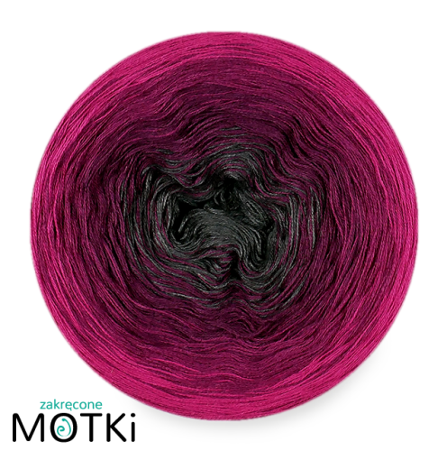 (4)  Włóczka Ombre bawełna/akryl B616a: ciemny szary/ ciemna jeżyna/ jeżyna/ fuksja