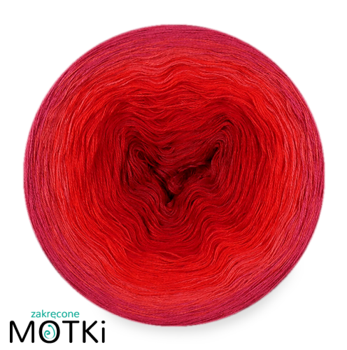 (5)  Włóczka Ombre bawełna/akryl B618: burgund/ czerwień/ intensywna czerwień/ koral/ piwonia