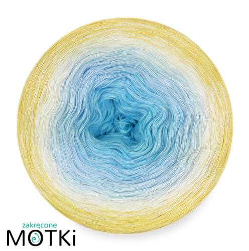 (4)  Bawełna Zero Waste - Z69: błękit/ jasny niebieski/ latte/ jasny żółty