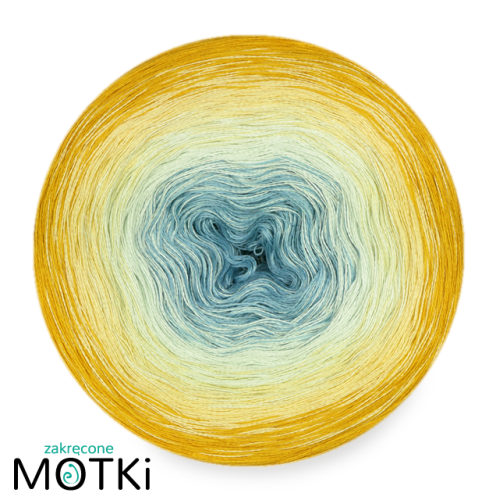 (4)  Bawełna Zero Waste - Z64: patyna/ jasna pistacja/ jasny żółty/ kurkuma