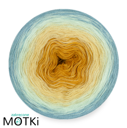 (4)  Bawełna Zero Waste - Z64a: kurkuma/ jasny żółty/ jasna pistacja/ patyna