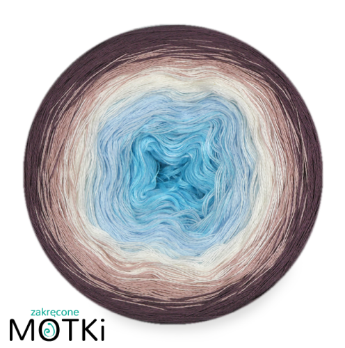 (5)  Bawełna Zero Waste - Z51a: błękit/ jasny niebieski/ latte/ brudny róż/ brudny fiolet