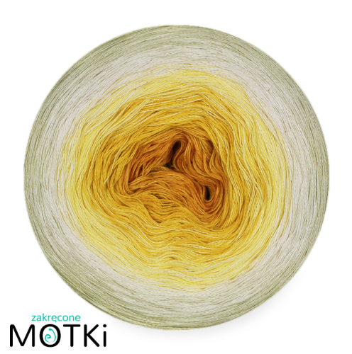 (5)  Bawełna Zero Waste - Z46: musztarda/ kurkuma/ jasny żółty/ krem/ jasny szary