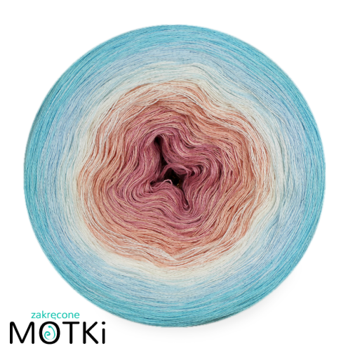 (5)  Bawełna Zero Waste - Z47: lila/ brzoskwinia/ latte/ jasny niebieski/ błękit