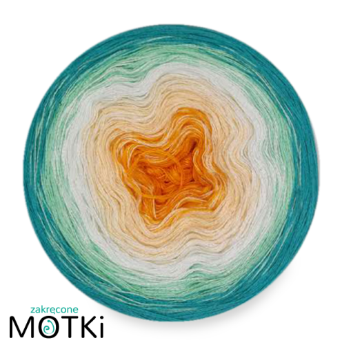 (5)  Włóczka Ombre Bawełna Zero Waste - Z35: żółty/ jasny żółty/ jasna pistacja/ pistacja/ opal