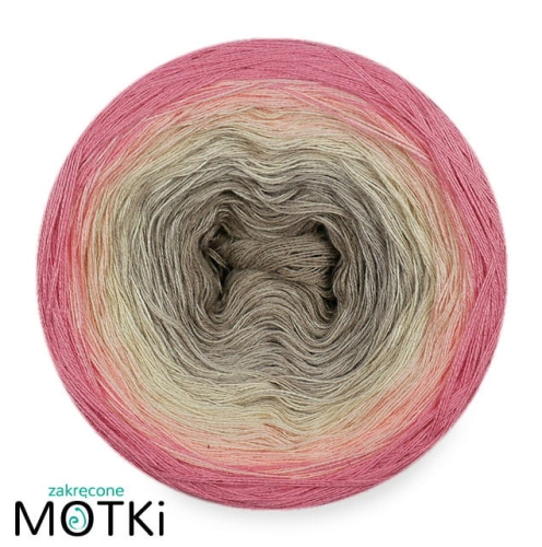 (5)  Włóczka Ombre b/a B714: zimny beż/ chłodny beż/ pudrowy beż/ jasny róż/ róż