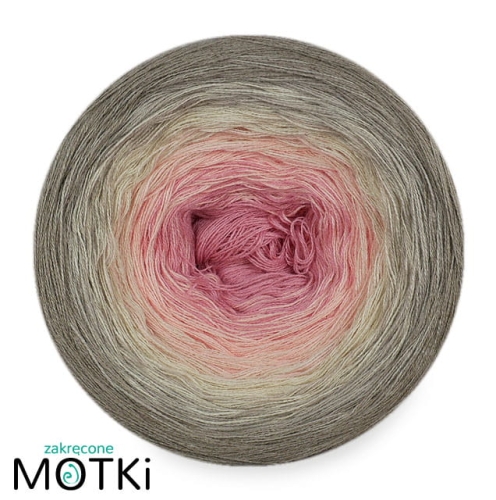 (5)  Włóczka Ombre bawełna/akryl B714a: róż/ jasny róż/ pudrowy beż/ chłodny beż/ zimny beż