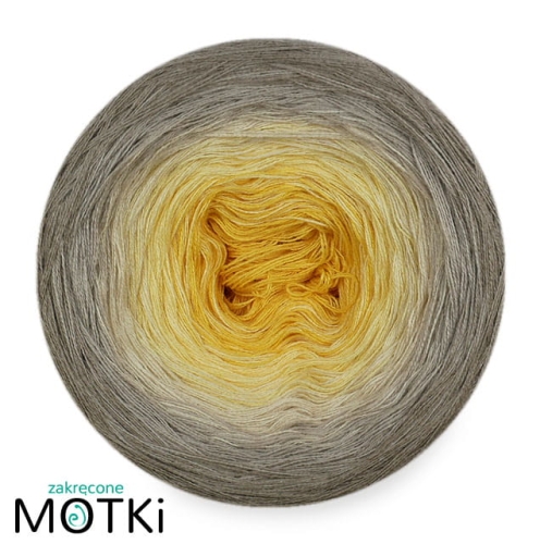 (5)  Włóczka Ombre b/a B715a: intensywny żółty/ jasny żółty/ pudrowy beż/ chłodny beż/ zimny beż