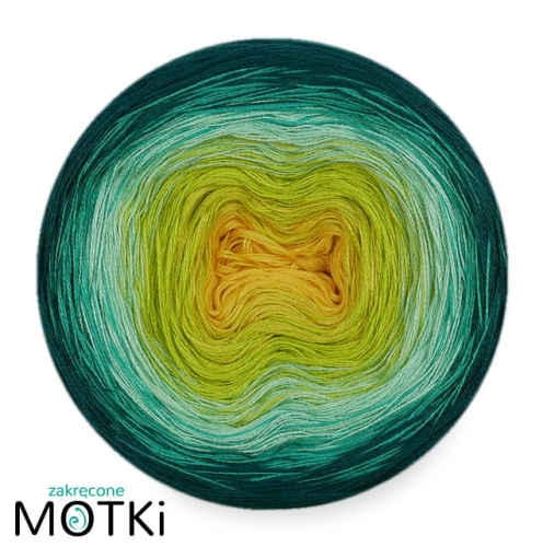 (5)  Włóczka Ombre bawełna/akryl B730: intensywny żółty/ kiwi/ pistacja/ grynszpan/ navy