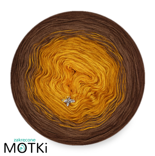 (4) Włóczka Ombre bawełna/akryl B254: kurkuma/ curry/ orzech/ brąz