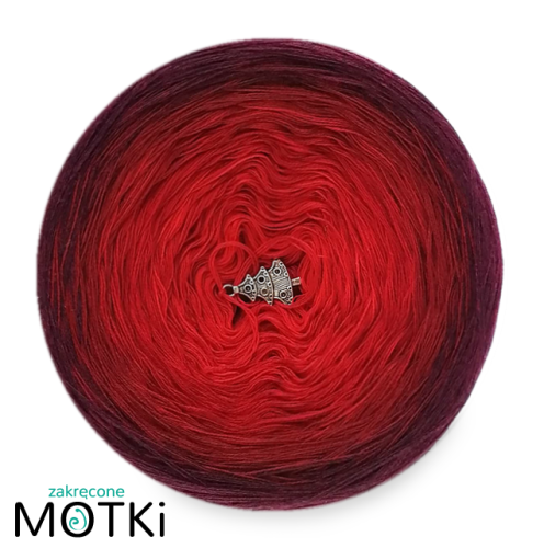 (4) Włóczka Ombre b/a B159: intensywna czerwień/ czerwień/ burgund/ bordo melanż