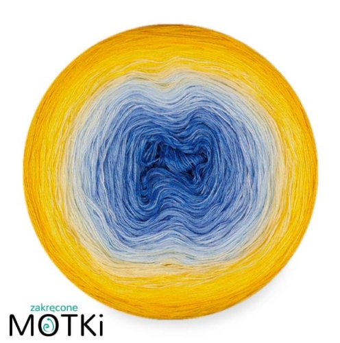 (6)  Motek Ombre UKR1a bawełna/ akryl: jeans/ błękit/ jasny niebieski/ jasny żółty/ słoneczny żółty/ żółty