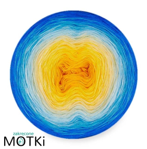 (6)  Motek Ombre UKR2 bawełna/ akryl: żółty/ słoneczny żółty/ jasny żółty/ jasny błękit/ cyjan/ lapis
