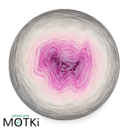 (6)  Włóczka Ombre Bawełna Zero Waste - Z126a: wrzos/ róż/ jasny róż/ latte/ jasny szary/ szary