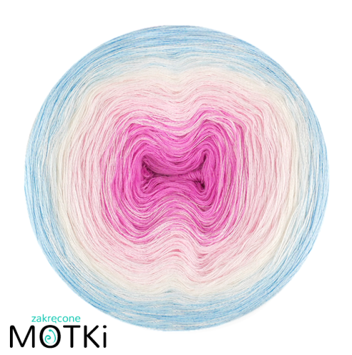 (4)  Włóczka Ombre Bawełna Zero Waste - Z101: róż/ jasny róż/ latte/ jasny niebieski