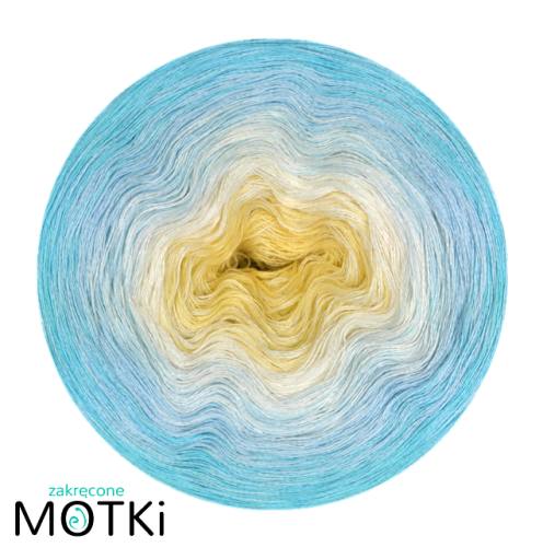 (4)  Bawełna Zero Waste - Z69a: jasny żółty/ latte/ jasny niebieski/ błękit