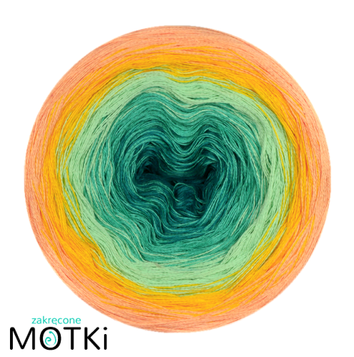 (5)  Bawełna Zero Waste - Z42a: morski/ opal/ pistacja/ żółty/ łososiowy róż