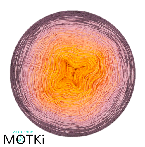 (4)  Bawełna Zero Waste - Z66a: żółty/ łososiowy róż/ lila/ brudny fiolet