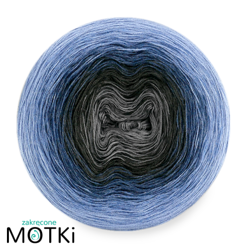 (5)  Włóczka Ombre bawełna/akryl B796a: szary/ ciemny szary/ indygo melanż/ jeans/ błękit