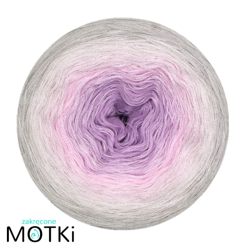 (4)  Bawełna Zero Waste - Z41: jasny fiolet/ jasny róż/ krem/ jasny szary