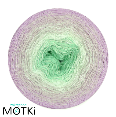 (4)  Bawełna Zero Waste - Z44: pistacja/ jasna pistacja/ lawenda/ jasny fiolet