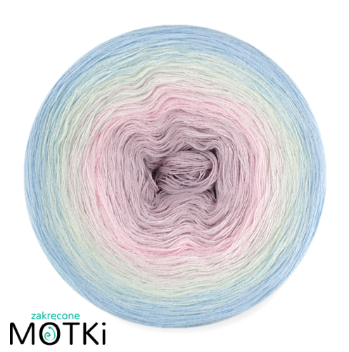 (4)  Bawełna Zero Waste - Z67: lawenda/ jasny róż/ jasna pistacja/ jasny niebieski