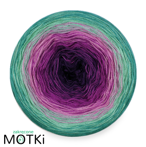 (5) Włóczka Ombre bawełna/akryl B488: fiolet/ oleander/ wrzos/ patyna/ jasny petrol