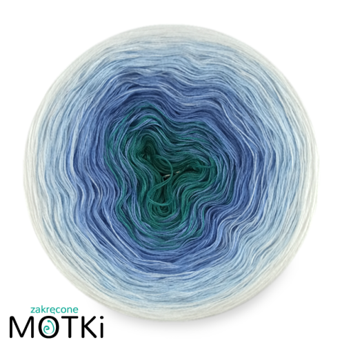 (4) Włóczka Ombre bawełna/akryl B249: opal/ błękit/ jasny niebieski/ biały
