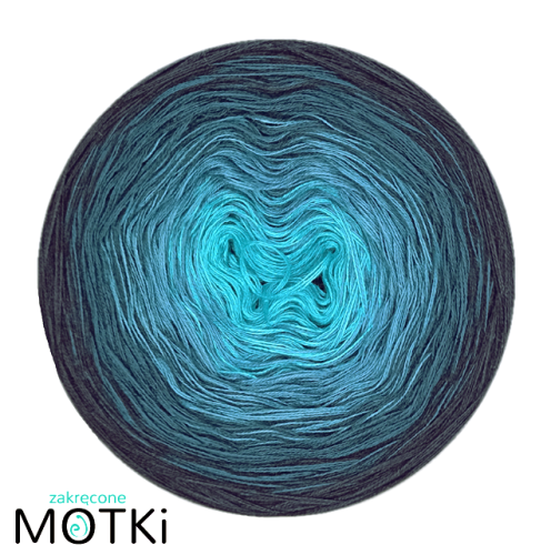 (4) Włóczka Ombre bawełna/akryl B303: turkus/ jasny petrol/ petrol/ granat