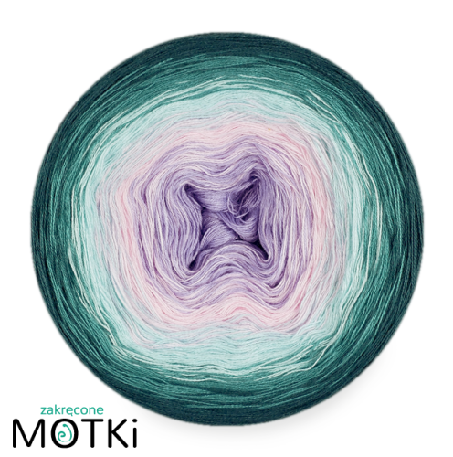 (5) Włóczka Ombre bawełna/akryl B534: krokus/ pastelowy róż/ jasny błękit/ jasny petrol/ petrol