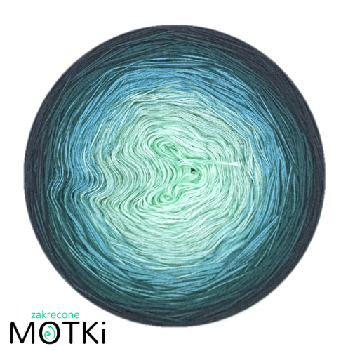 (5) Włóczka Ombre bawełna/akryl B352: pistacja/ patyna/ jasny petrol/ petrol/ granat