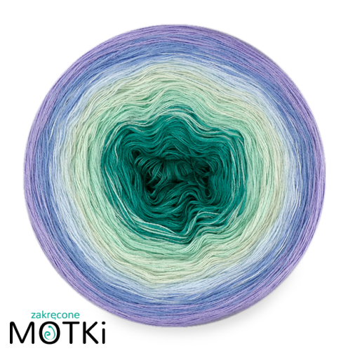 (7) Włóczka Ombre bawełna/akryl B825: morski/ opal/ pistacja/ jasna pistacja/ jasny niebieski/ błękit/ krokus