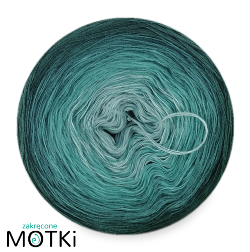 (4) Włóczka Ombre bawełna/akryl B206: patyna/ morski/ ciemny szmaragd/ butelkowa zieleń