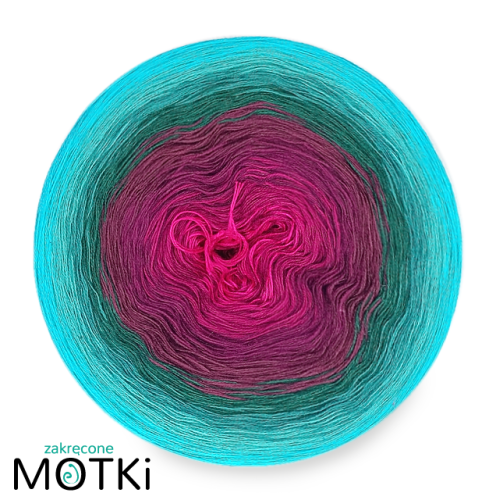 (8) Włóczka Ombre bawełna/akryl Dzień dobry, kolorku!: fuksja/ jeżyna/ ciemna jeżyna/ wino/ butelkowa/ ciemny szmaragd/ morski/ grynszpan