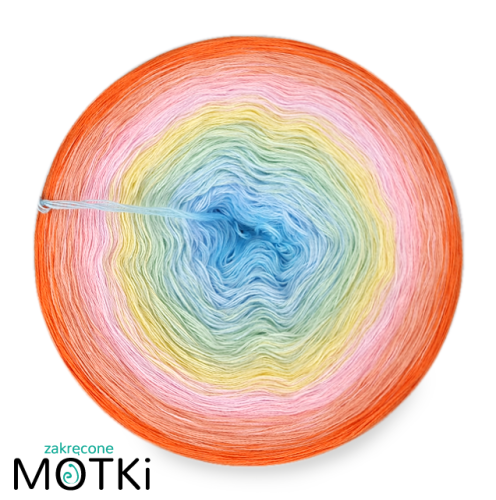 (8) Włóczka Ombre bawełna/akryl Pamiątka z wakacji: jasny błękit/ jasny niebieski/ jasna pistacja/ jasny żółty/ pastelowy róż/ jasny róż/ łososiowy róż/ mango