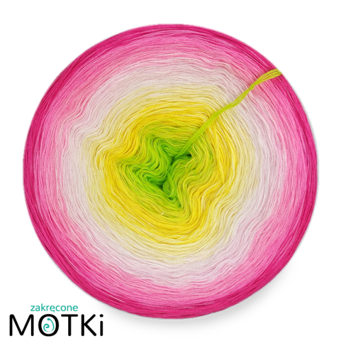 (8) Włóczka Ombre bawełna/akryl Owocowy targ: neonowa zieleń/ słoneczny żółty/ jasny żółty/ pudrowy róż/ pastelowy róż/ landrynkowy róż/ magenta/ jasna fuksja