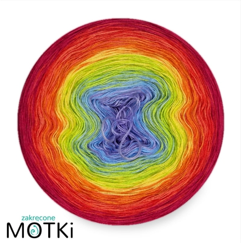 (8) Motek Ombre bawełna/akryl Balonowe Szaleństwo: krokus/ baby blue/ neonowa zieleń/ słoneczny żółty/ mango/ jasny koral/ koral/ piwonia