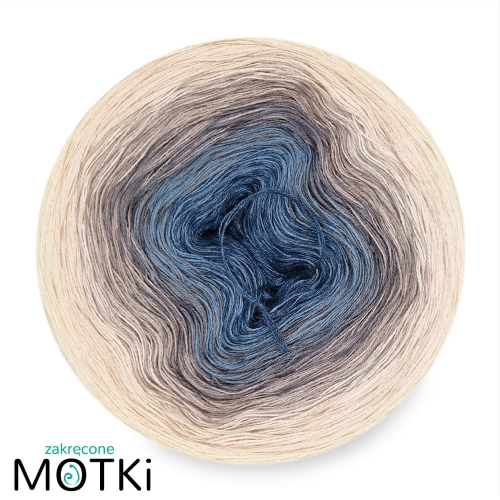 (7) Motek Ombre bawełna/akryl Morskie Oko: indygo/ niebieski/ szary/ zimny beż/ chłodny beż/ pudrowy beż/ krem