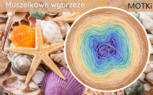 (7) Motek Ombre bawełna/akryl Muszelkowe wybrzeże: krokus/ baby blue/ pistacja/ jasna pistacja/ jasny żółty/ pudrowy beż/ ciepły bez