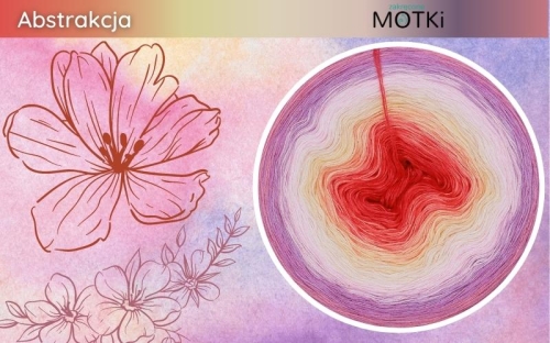 (10) Motek Ombre b/ a Abstrakcja: koral/ j.koral/ łososiowy/ jasny żółty/ krem/ pudrowy róż/ pastelowy róż/ jasny fiolet/ wrzos/ róż