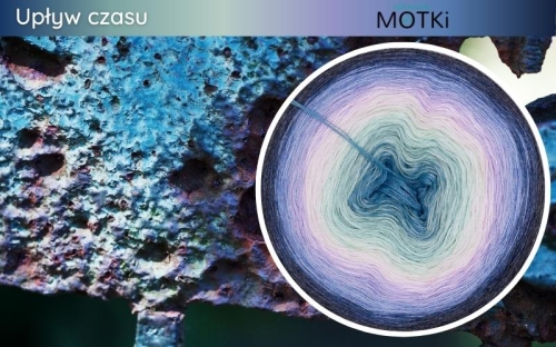 (10) Motek Ombre b/ a Upływ czasu: jasny petrol/ patyna/ pistacja/ jasna pistacja/ pastelowy róż/ krokus/ błękit/ jeans/ indygo/ ciemny denim