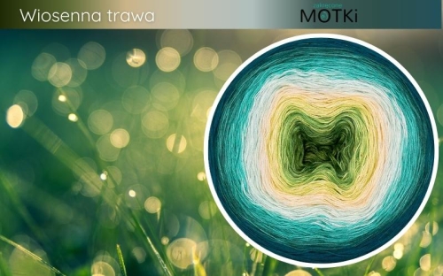 (10) Motek Ombre b/ a Wiosenna trawa: paproć/ zieleń/ liściasta zieleń/ jasny żółty/ jasna pistacja/ pistacja/ opal/ morski/ ciemny szmaragd/ navy