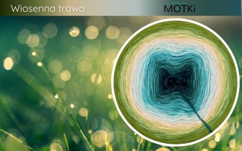 (10) Motek Ombre b/ a Wiosenna trawa: navy/ ciemny szmaragd/ morski/ opal/ pistacja/ jasna pistacja/ jasny żółty/ liściasta zieleń/ zieleń/ paproć