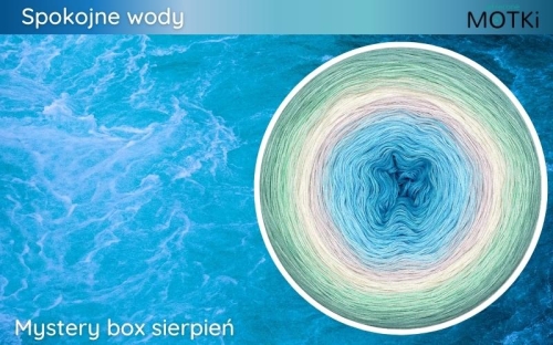 (8) Motek Ombre bawełna/akryl Spokojne wody: cyjan/ baby blue/ jasny błękit/ popiel/ pudrowy beż/ jasna pistacja/ pistacja/ patyna