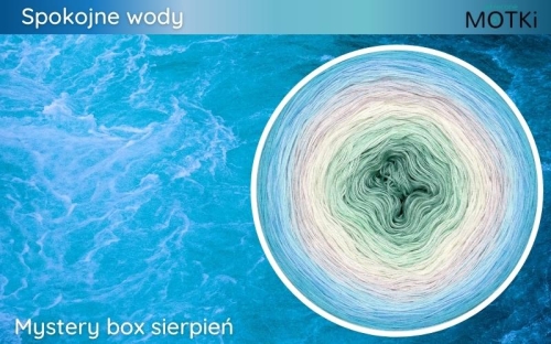 (8) Motek Ombre bawełna/akryl Spokojne wody: patyna/ pistacja./ jasna pistacja/  pudrowy beż/ popiel/ jasny błękit/ baby blue/ cyjan