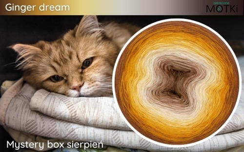 (8) Motek Ombre bawełna/akryl Ginger dream: glina/ ciepły beż/ krem/ jasny żółty/ intensywny żółty/ żółty/ kurkuma/ ciepły brąz