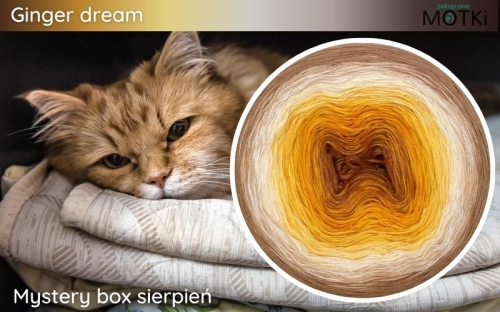 (8) Motek Ombre bawełna/akryl Ginger dream: ciepły brąz/ kurkuma/ żółty/ intensywny żółty/ jasny żółty/ krem/ ciepły beż/ glina